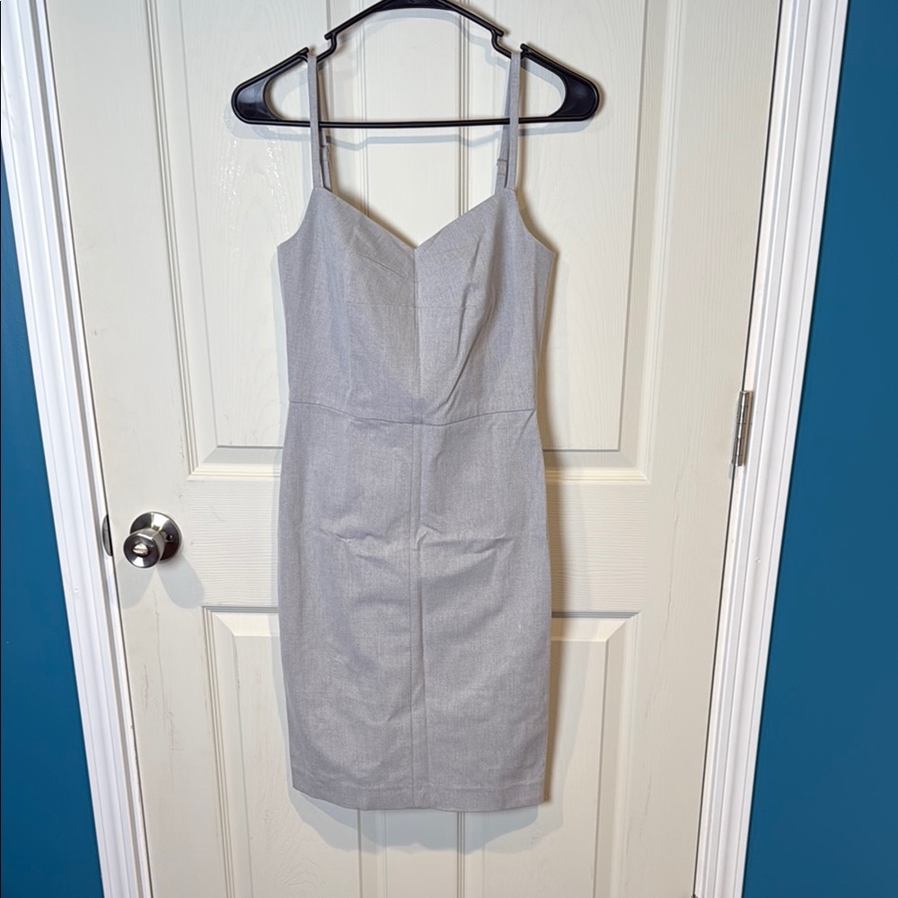 Banana Republic Silver Sheath Dress Sweetheart Neckline